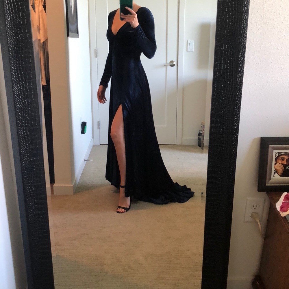 Royal Blue Velvet Maxi Dress